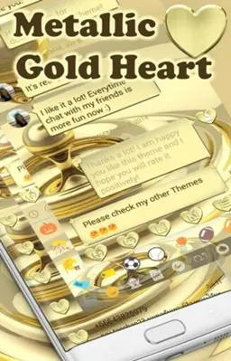 SMS Messages Heart Gold Theme android App screenshot 2