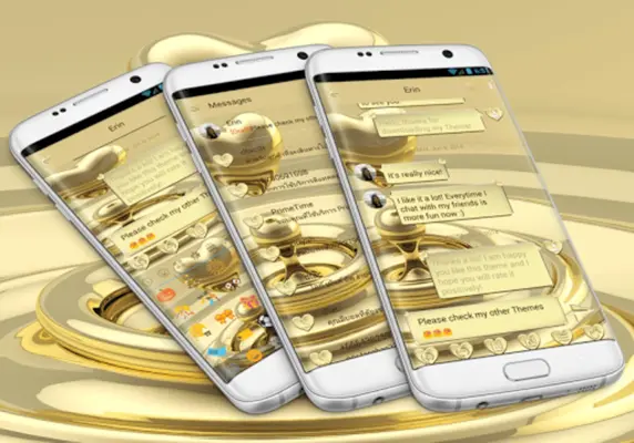 SMS Messages Heart Gold Theme android App screenshot 6